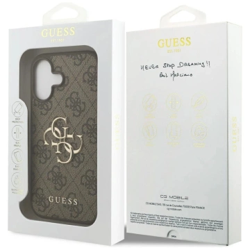 Etui Guess Hardcase 4G Big Metal Logo do iPhone 17, brązowe