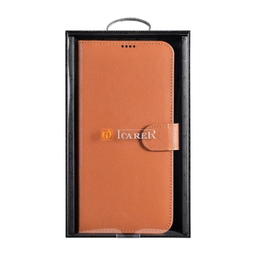 Шкіряний чохол iCarer Haitang Leather Wallet Case для Samsung Galaxy S22 (S22 Plus) Wallet Housing Cover Brown (AKSM05BN)
