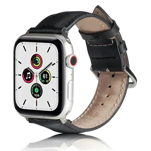 Шкіряний ремінець для смарт-годинника Beline для Apple Watch 38/40/41 мм чорний /чорний