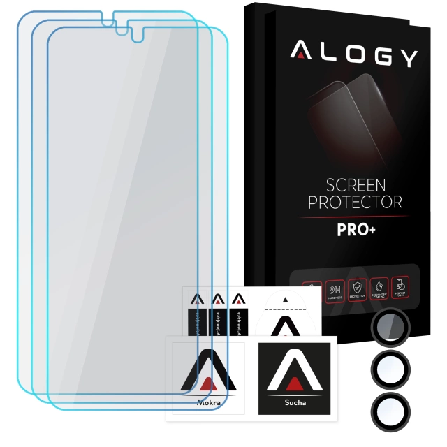 3x Tempered glass screen protector lens glass for Samsung Galaxy S25 Plus protective glass for screen and camera 9H Alogy GlassGuard Pack™️ protective glass set