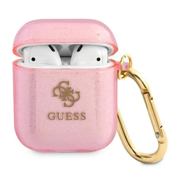 Чохол Guess GUA2UCG4GP AirPods różowy/рожевий Glitter Collection