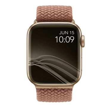 UNIQ Aspen remienok pre Apple Watch 44/42/45 mm Series 4/5/6/7/8/SE/SE2 Splietané ružové/grapefruitovo ružové