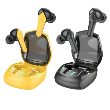 Бездротові Bluetooth-навушники HOCO EW28 TWS – чорні з ігровим режимом та зарядним футляром