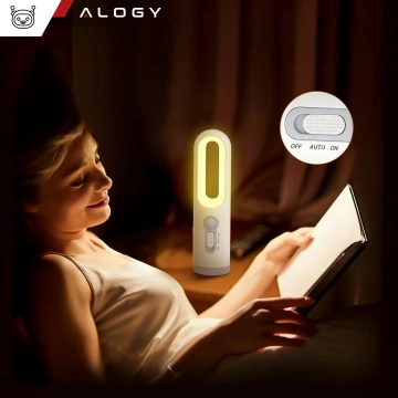 Alogy Night LED Motion Sensor Desk Lamp Portable with Flashlight White
