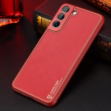 Dux Ducis Yolo elegantní kryt z ekologické kůže pro Samsung Galaxy S22 (S22 Plus) červený