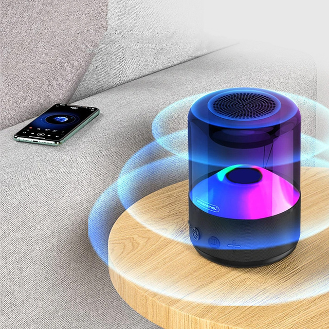 Bezdrátový přenosný reproduktor Somostel Bluetooth BT 5.0 H210 LED RGB AUX TF černý