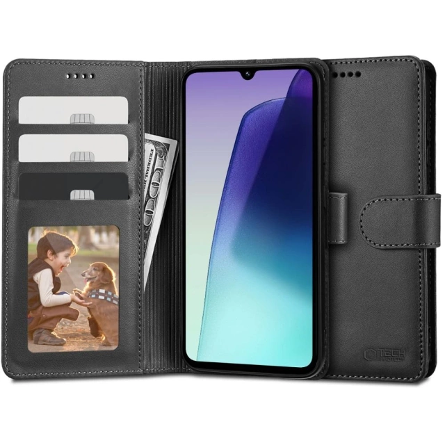 Etui Wallet do Redmi 14C / POCO C75 Tech-Protect Czarny Portfel