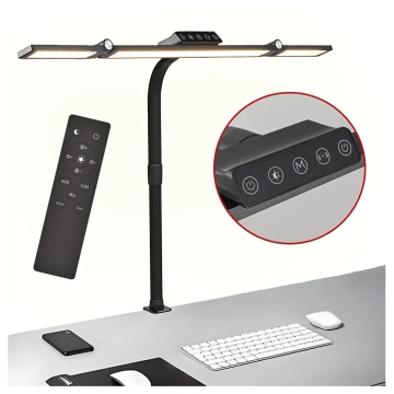 Stolová lampa Alogy DeskPro™ LED so skladacím dizajnom, nastaviteľným jasom a plne spektrálnym svetlom, s držiakom na stôl a ochranou očí.