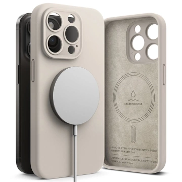 Etui Ringke Silicone Magnetic MagSafe für Apple iPhone 15 Pro Max Stone