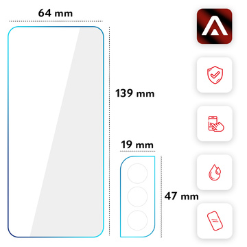 Загартоване скло 9H 3х на екран 2х на об'єктив камери Alogy Glass Pack для Galaxy S22