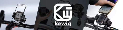 KEWIG M33-C1 Motorcycle Bike Handlebar Phone Holder with Anti-Shock System for Motorbike, Quad, Scooter, Black