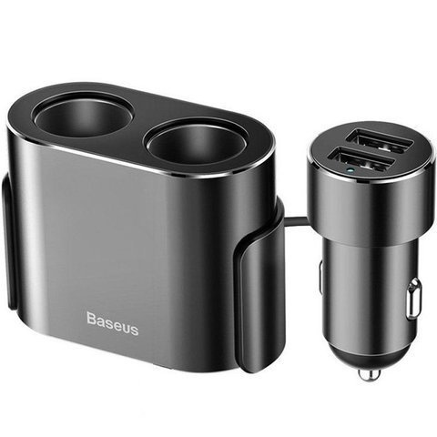 Baseus car charger 2x USB splitter 80W Car Cigarette black
