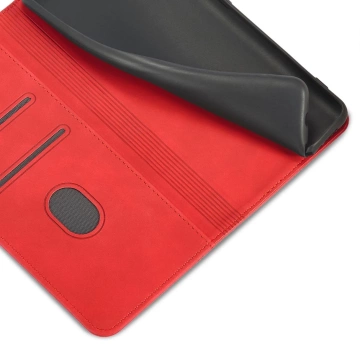 Magnet Fancy Case Cover pre Samsung Galaxy S22 (S22 Plus) puzdro Peňaženka držiak karty červený