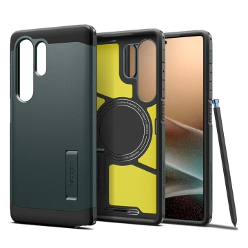 Puzdro Spigen Tough Armor Mag pre Samsung Galaxy S25 Ultra, zelené, priepasť, magSafe