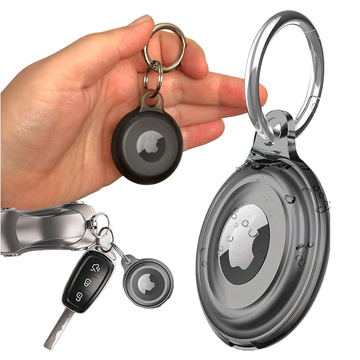 Puzdro na lokalizáciu pre Apple AirTag Keychain Vodotesné puzdro Alogy 360 IPX8 s príveskom matná čierna