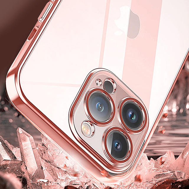 Alogy TPU Luxury Case with Camera Protector for Apple iPhone 12 Pro Pink Clear Glass
