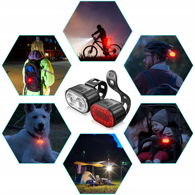 Front bicycle light T6 LED diode front and rear waterproof light