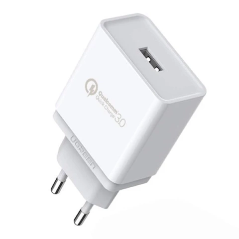 Rýchlonabíjačka UGREEN Quick Charge 3.0 18W 3A USB biela (10133)