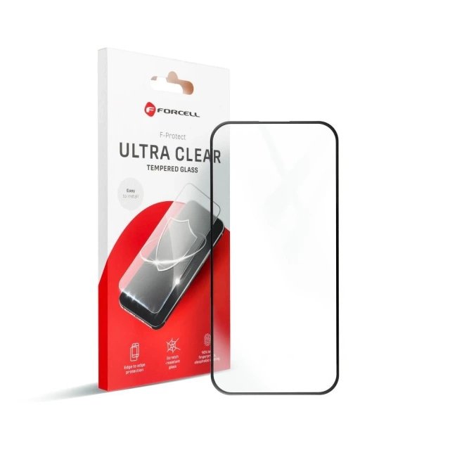 Szkło hartowane do iPhone 15 Forcell Ultra Clear Glass czarne 9H