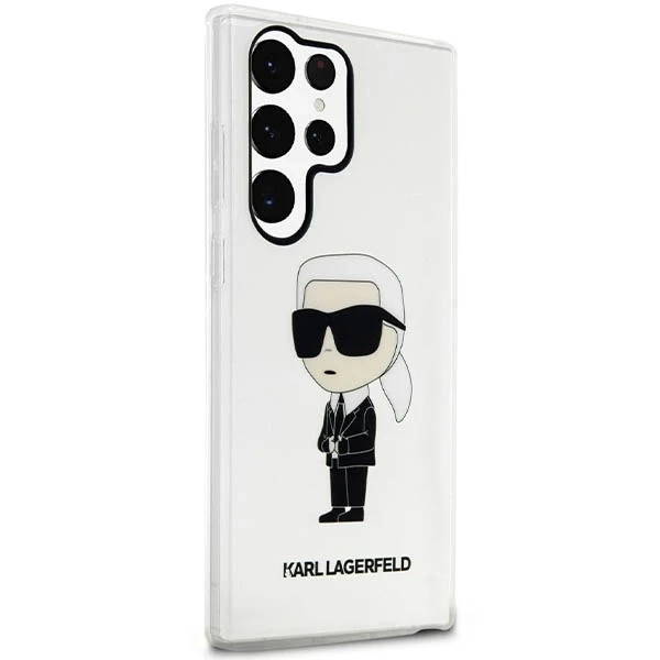 Ochranné pouzdro na telefon Karl Lagerfeld KLHCS23LHNIKTCT pro Samsung Galaxy S23 Ultra S918 průhledné pevné pouzdro Ikonik Karl Lagerfeld