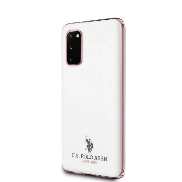 US Polo Shiny phone case for Samsung Galaxy S20 white/white