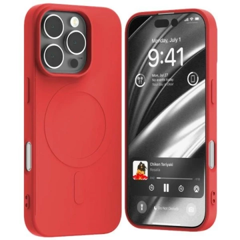 Напівсиліконовий чохол Mercury MagSafe для iPhone 16 Pro 6.3" Red