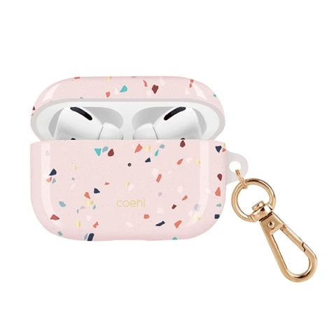 Protective case for UNIQ earphones case Coehl Terrazzo for Apple AirPods Pro pink/blush pink