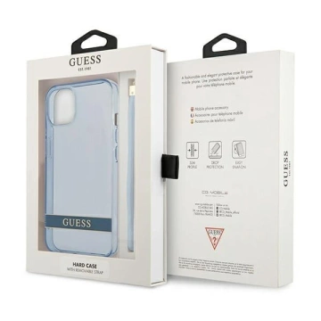 Etui Guess GUHCP13SHTSGSB do Apple iPhone 13 Mini 5,4" niebieski/modré pevné puzdro Translucent Stap