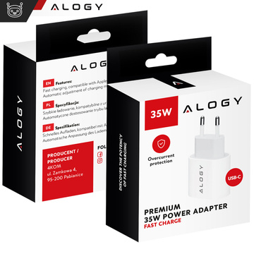 Rychlá a výkonná 35W USB-C nástěnná nabíječka USB typ C PD GaN pro iPhone Alogy White