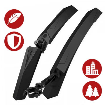 Platform bicycle pedals for MTB bicycles, aluminum 9/16" Black aluminum set [2 pcs.]