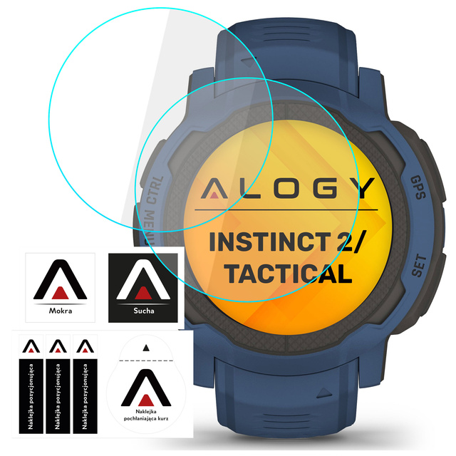 2x tvrzené sklo Alogy 9H pro Garmin Instinct 2 / Tactical