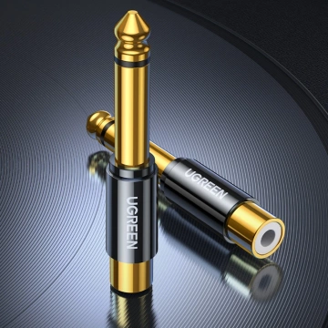 UGREEN adapter 6.35 mm jack (male) to RCA (female) gold (AV169 80731)