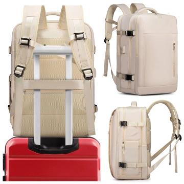 Водонепроникний рюкзак Bange для ноутбука 15.6", city traveler, 45х30х16 см, для роботи, літака, чоловічий, жіночий, з USB портом Чорний