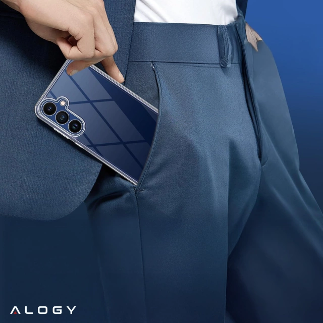 Priehľadný kryt pre Samsung Galaxy S25, zdvihnuté okraje, perfektné padnutie, PC TPU, kryt Alogy HybridShield™