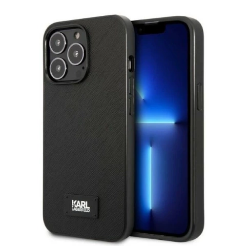 Etui Karl Lagerfeld KLHCP13XSFMP2K na iPhone 13 Pro Max 6,7" pevné puzdro Saffiano Plaque