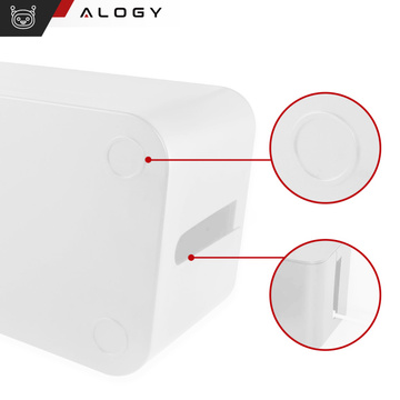 Kabel-Organizer Schreibtisch-Bodenbehälter Kabelbox Alogy Box L 40 cm groß Weiß