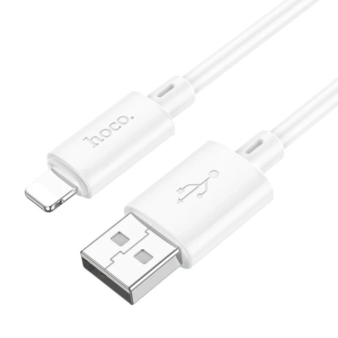 HOCO USB-A to Lightning Cable X88 1m White PVC 2.4A Charging and Data