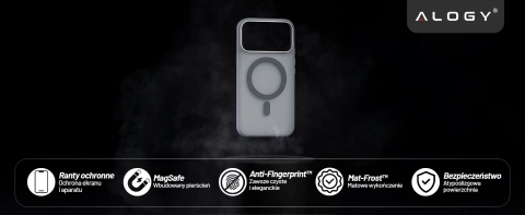 Kryt pre Apple iPhone 16 Pro Max Alogy MagSafe Hybrid Matte Case Matný kryt s ochranou šošovky čierny