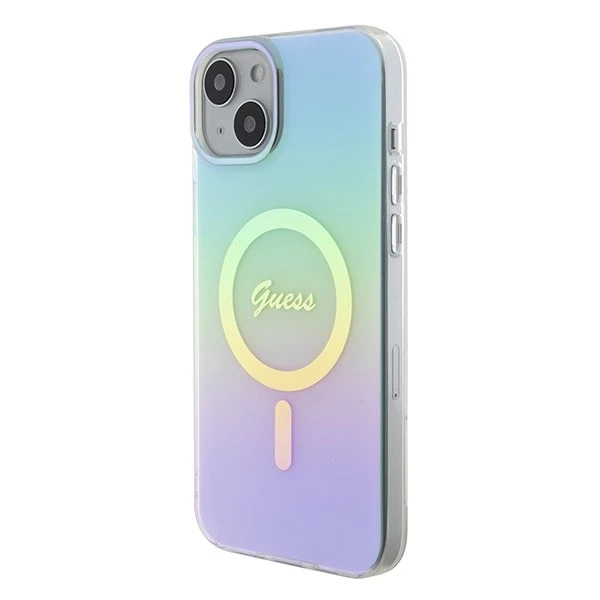 Etui Guess GUHMP15MHITSQ na iPhone 15 Plus 6,7" pevné puzdro IML Iridescent MagSafe turkusowy/tyrkysové