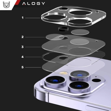 2x Camera lens glass for iPhone 15 / 15 Plus Alogy lens clear transparent