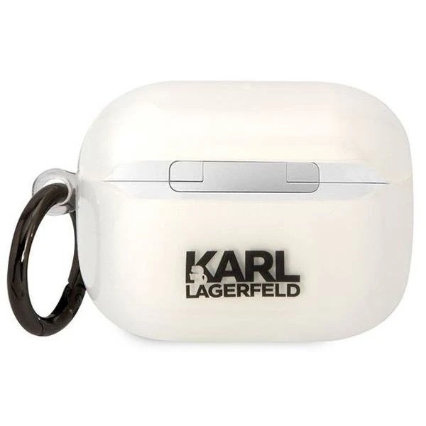 Ochranné pouzdro na sluchátka Karl Lagerfeld pro kryt Airpods Pro průhledný Ikonik Choupette