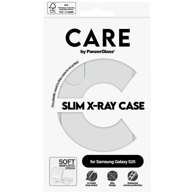Etui CARE do Samsung Galaxy S25 by PanzerGlass Fashion X-Ray Przezroczysty