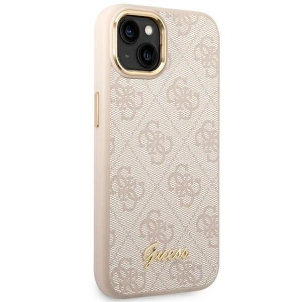 Etui Guess GUHCP14MHG4SHP pro Apple iPhone 14 Plus 6,7" różowy/růžový pevný obal 4G Vintage Gold Logo