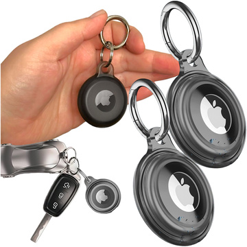 Puzdro na lokalizáciu pre Apple AirTag Keychain Vodotesné puzdro Alogy 360 IPX8 s príveskom matná čierna