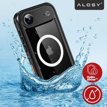 Alogy HydroArmor™ IP68 Case for Apple iPhone 17 Air 6.6", 360° Armored Case with Clear Back, MagSafe Compatible, Black