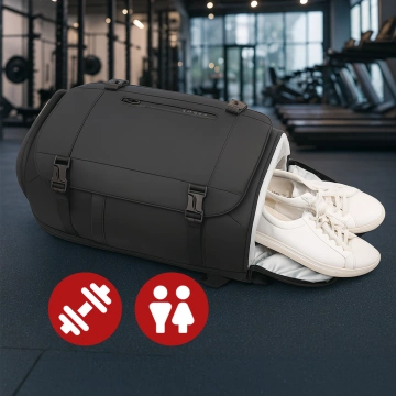 Bange Waterproof Backpack for Laptop 15.6" City Travel 45x30x16 cm for Work Airplane Men's Women's with USB Port Black