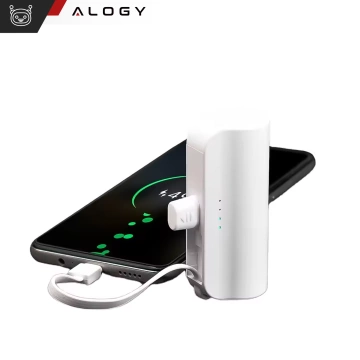 PowerBank 5000mAh Alogy vrecková externá nabíjačka Power Bank USB-C a lightning biela
