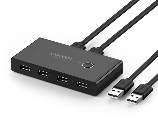 Spínacia skrinka UGreen HUB KVM USB 2x4 USB 2.0