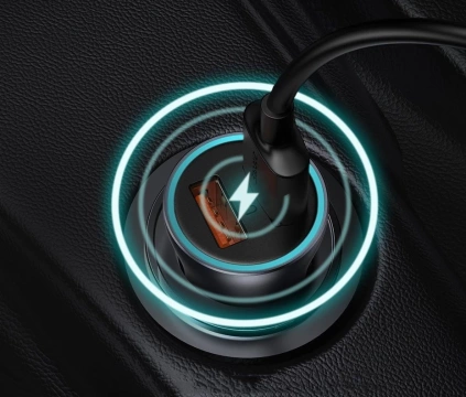 Baseus Golden Contactor Pro Fast USB Car Charger Type C / USB 40 W Power Delivery 3.0 Quick Charge 4 SCP FCP AFC USB Type C Cable - Lightning Blue (TZCCJD-03)