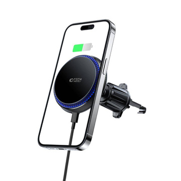 Magnetický držák do auta MagSafe s 15W nabíječkou na mřížku Vent Car černý